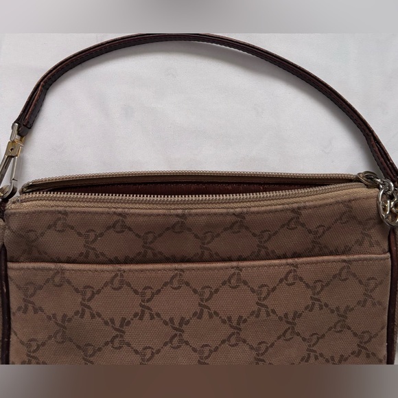 Roberta di Camerino Vintage Brown Monogram Fabric/Leather Baguette - Picture 3 of 7